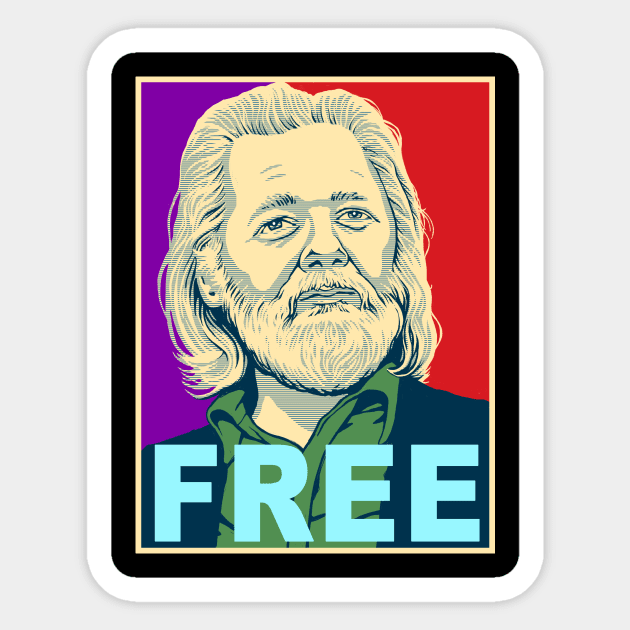 Free Assange Sticker by BeveridgeArtworx